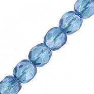 Czech Fire polished faceted glass beads 3mm Crystal baby blue luster